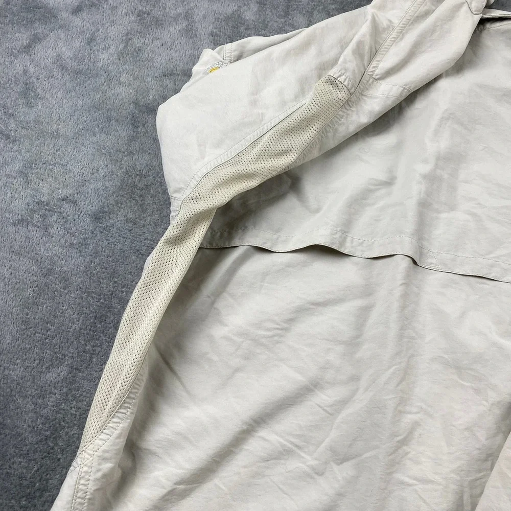 Mountain Hardwear Mens M Shirt Tan Long Sleeve Vented Hiking Button Up
